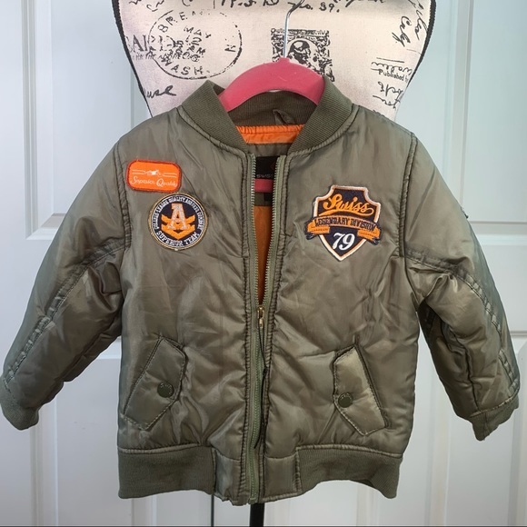 NWOT Swiss Cross Patch Puffer Jacket - Picture 1 of 11